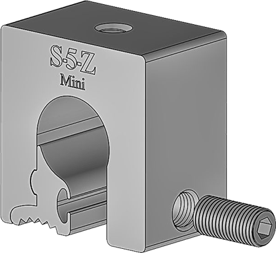 Bild von Aluminium Klemme für 22mm Rundfalzdach - Z-Mini mit oberseitigem M8-Gewinde, inkl. 1 Madenschraube