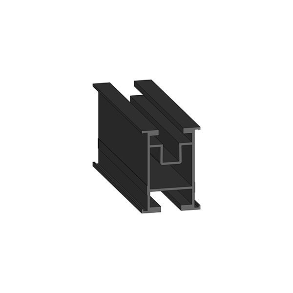 Picture of Surface black anodizedOutside dimensions: 32 x 45 mm1x Mounting channel for threaded plate M81x Mounting channel for hammer head screw M8 or M10Powierzchnia anodowana na kolor czarnyWymiary: 32 x 45 x 6200 mm1x kanal montazowy pod nakretke mloteczko
