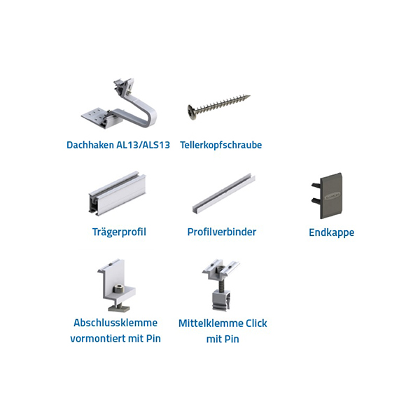 Bild von HLS UK SET ZIEGEL für 18 Module, RH=35mm