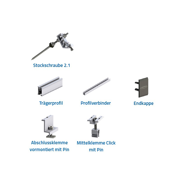 Bild von HLS UK SET STOCKSCHRAUBE für 18 Module, RH=35mm