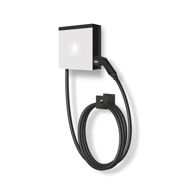 Bild von Smappee EV Wall 3-Phase 22 kW Type 2 cable 8m Right White with cable holder